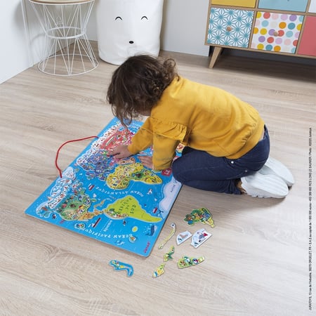 Janod - Puzzle Enfant Monde 208 Pièces - Recto / Verso - Jeu