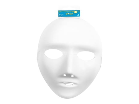 Lot de 2 Masques « Visage » en plastique blanc - Créalia - Plastique  créatif - Supports de dessin et coloriage