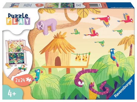 Puzzle & Play - 2 x 24 pièces - Exploration de la jungle