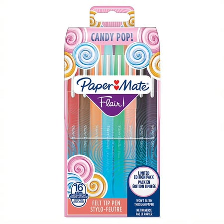 Lot de 16 stylos-feutres Paper Mate - Flair - Candy pop - Pointe moyenne