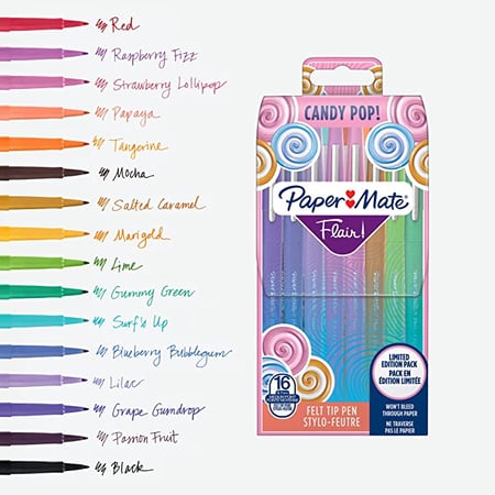Paper Mate FLAIR - 12 Feutres - couleurs assorties - pointe moyenne Pas  Cher