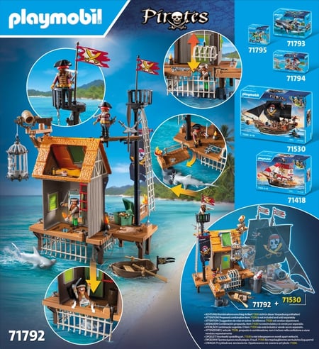 Lot De Pièces Playmobil Bateau Pirates - 1,5 Kg De Vrac - Occasion