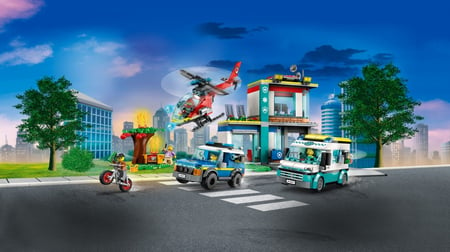 Soldes LEGO City - Le QG des véhicules d'urgence (60371) 2024 au