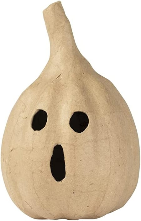 Support à décorer Décopatch - Courge ronde Halloween - 10 x 10 x 16 cm - Papier mâché