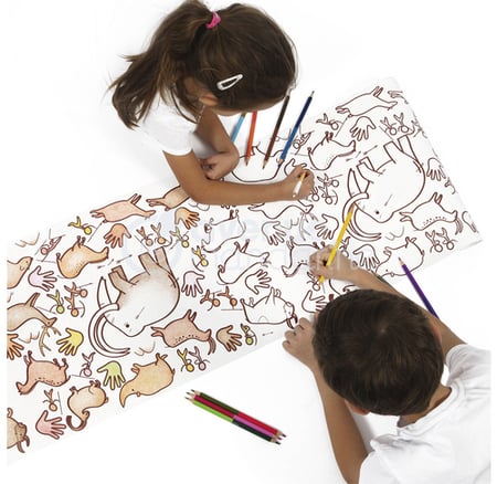 rouleau de coloriage enfant theme de lespace blanc sacs