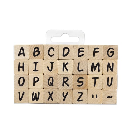 Tampon en bois Lettres de l'alphabet avec 2 encreurs ref 2594