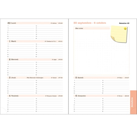 Agenda Moderne 2026–2027 - Recharge Semaine Sur 2 Pages - Format 8x13 Cm - Tranche Dorée