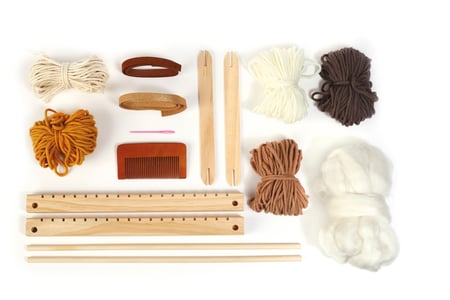 Métier à Tisser - Professionnel - Bois Naturel - Crochet Coude - Idéal Pour Enfants - Facile à Utiliser - Beaux-Arts Et Loisirs Créatifs