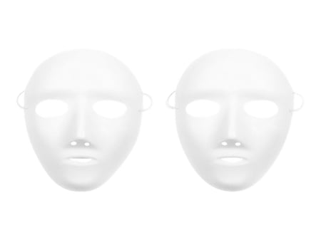 lot de 12 masques en plastique blanc - visage enfant
