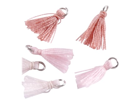 Lot De 50 Mini Pompons En Coton De 3 Cm - Pour Boucles D'oreilles, Bijoux DIY, Sacs Et Déco - Rose Vieux Et Autres Couleurs - 8