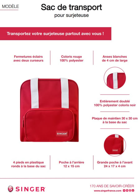 Coffret surjeteuse Singer 14 SH 644 + le sac de transport et 1 cours en ligne