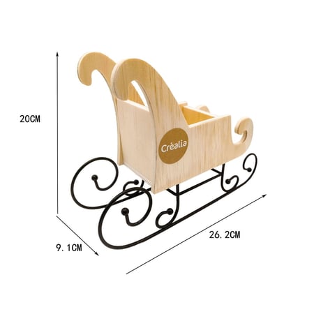 Traîneau/luge d'hiver traditionnel style rétro en bois avec coussin de  siège pour bébé et enfant Streamridge