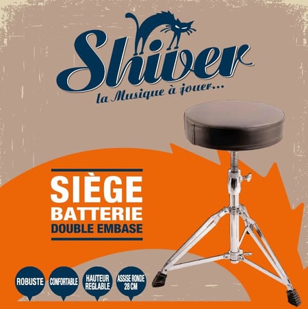 Shiver - Siège batteur double embase - Siège - tabouret - Accessoires  batterie