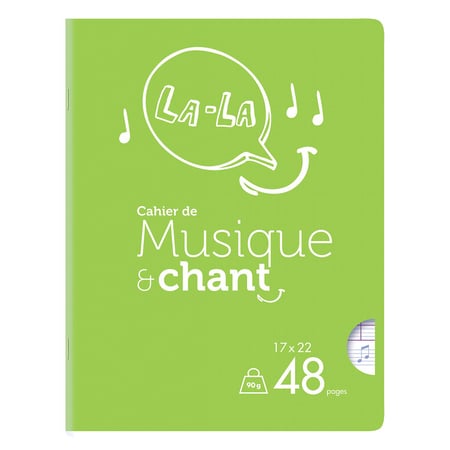 Clairefontaine Mimesys - Cahier de musique et chant 17 x 22 cm - 48 pages -  pages à portée et grands carreaux - disponible dans différentes couleurs  Pas Cher