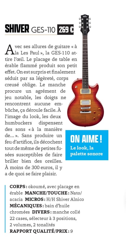 5 guitares électriques fabriquées en France