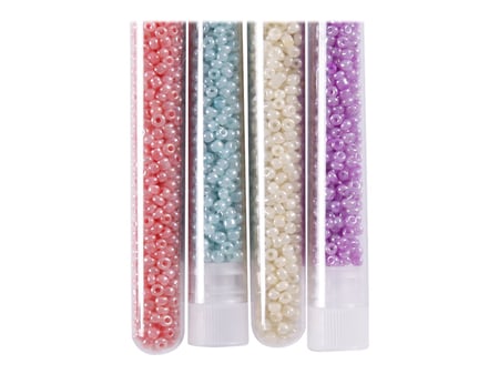 4 tubes de perles de rocaille tons pastels - Créalia - L'Univers de la  Perle