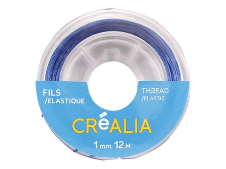 Fil élastique nylon 1 mm x 12 m Créalia - Bleu