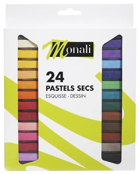 Pastel Sec Boite 24 couleurs - Papeterie Michel