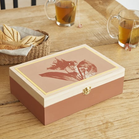 Boîte en bois, Boîte en bois peinte, Boîte à thé en bois, Boîte à