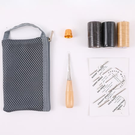 DEX Cikonielf outils de travail du cuir Kit Complet de Couture du Cuir 16  Couleurs de Fil ciré Kit de Couture du Cuir 7603120580013