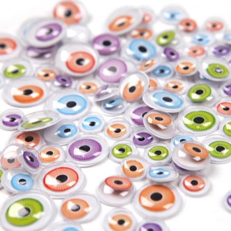 Set de 500 yeux mobiles ronds adhésifs - 15mm - Créalia - Pompons - Les  Accessoires Déco