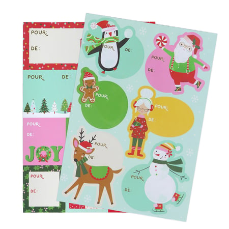 Planches mix 24 étiquettes cadeaux autocollantes Bon Natale - Noël -  ab-design