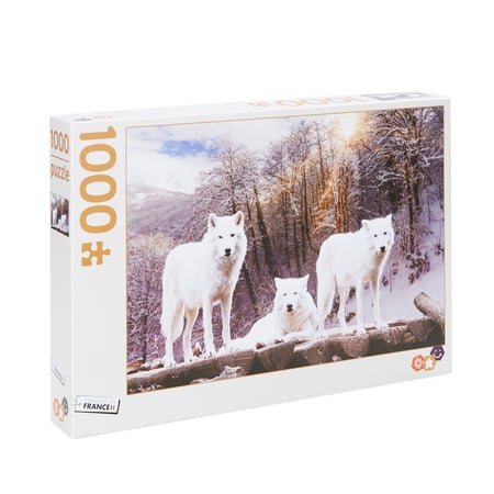 Puzzle 1000 Pièces - Loups Blancs