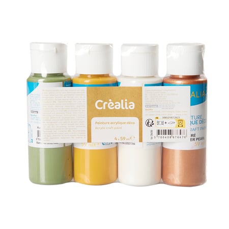 Flacon de peinture acrylique Créalia - 59 ml - Or nacré - Peinture  multi-supports