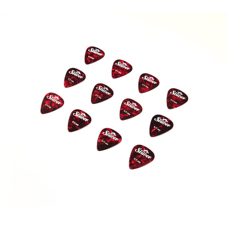 12 médiators celluloïd - 0,71mm - Rouge - Shiver