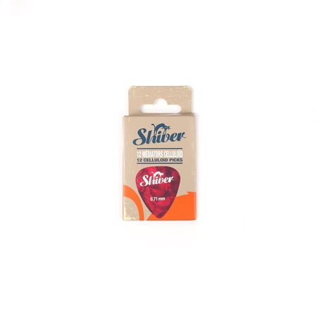 12 médiators celluloïd - 0,71mm - Rouge - Shiver