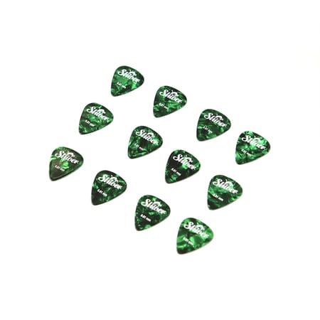 12 médiators celluloïd - 0,81mm - Vert - Shiver