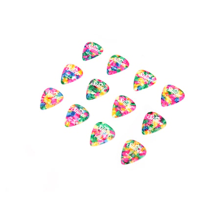 12 médiators celluloïd - 0,81mm - Rainbow - Shiver