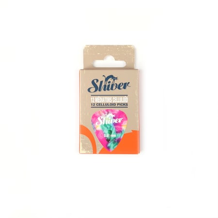 12 médiators celluloïd - 0,81mm - Rainbow - Shiver