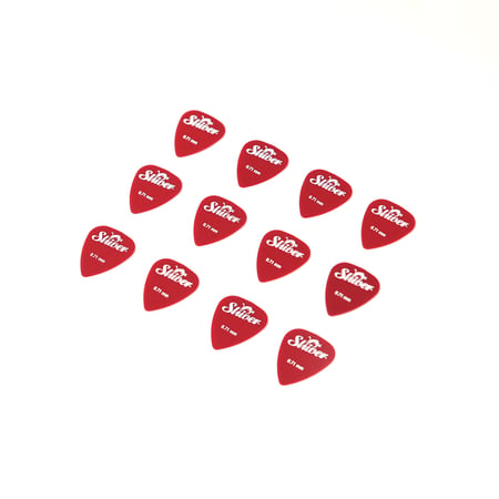 12 médiators nylon - 0,71mm - Rouge - Shiver