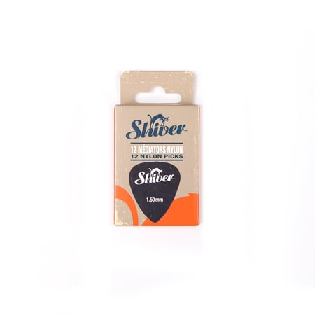 12 médiators nylon - 1,50mm - Noir - Shiver