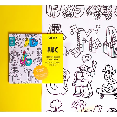 Omy - Poster géant à colorier - ABC - Plastique créatif - Supports