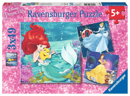 Puzzles 3 x 49 pièces : S'amuser avec les animaux Disney - Ravensburger -  Rue des Puzzles