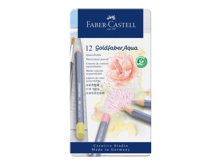 Faber-Castell GOLDFABER Aqua - 12 crayons de couleur aquarellable - assortiment de couleurs pastel - 3.3 mm