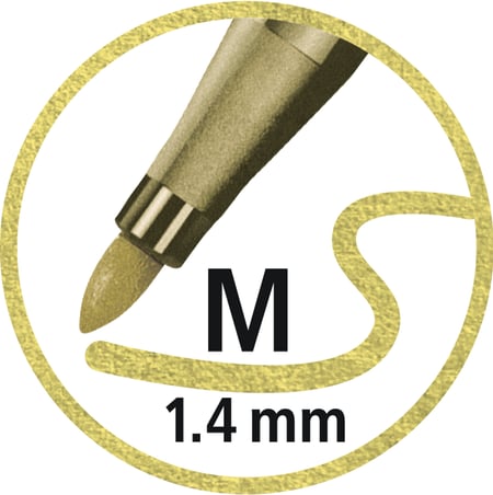 3 feutres métallisés STABILO Pen 68 metallic - or, argent, cuivre
