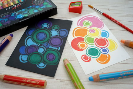 Crayons Woody 3-en-1 / Ensemble de 6 couleurs – Studio d'art Shuffle
