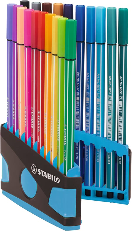 Stylo-feutre pen 68 colorparade boîte plastique de 20 feutres pointe  moyenne couleurs d'encre assorties (jeu 20 unités) - La Poste