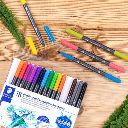 Kit de stylo aquarelle à deux têtes avec pointe souple et pointe d'aiguille  24/12/36 Color Water-based Painting Pen Set pour bricolage
