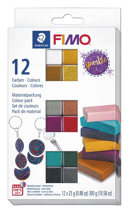 Coffret Fimo Effect Etincelle 12 Demi Blocs 12X25 G  / 8013 C 12-4
