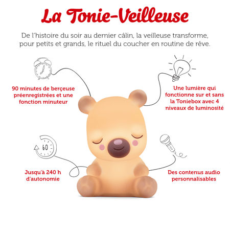 Tonies-veilleuse Doudou Nounours, Veilleuse Avec Berceuses Apaisantes Pour Conteuse Toniebox, Audioconte 3 Ans Et Plus - Boîte à Histoires Vendue Séparément