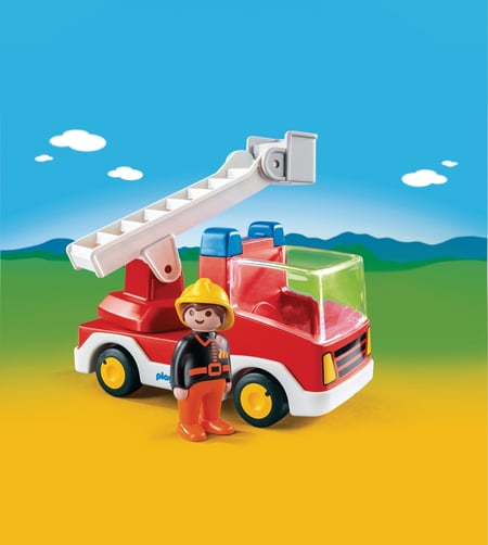 Playmobil® 1.2.3 - Camion de pompier avec échelle pivotante - 6967 -  Playmobil® 1.2.3