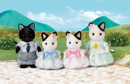 La famille chat bicolore - Figurines et mondes imaginaires - Jeux d' imagination