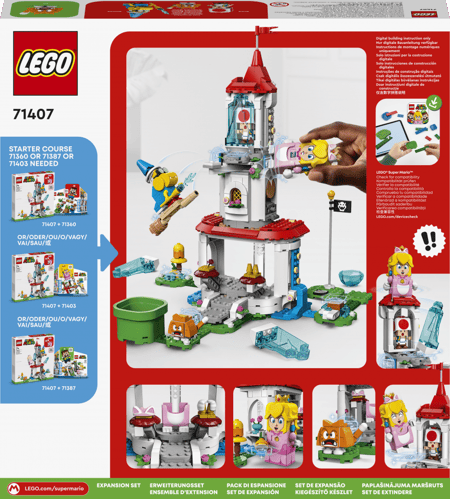 LEGO Super Mario, Ensemble d'extension Le costume de Peach chat et la tour  gelée, 71407, 7 ans et plus