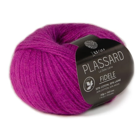 Pelote de fil à tricoter - Plassard - Fidèle - Fuschia 34
