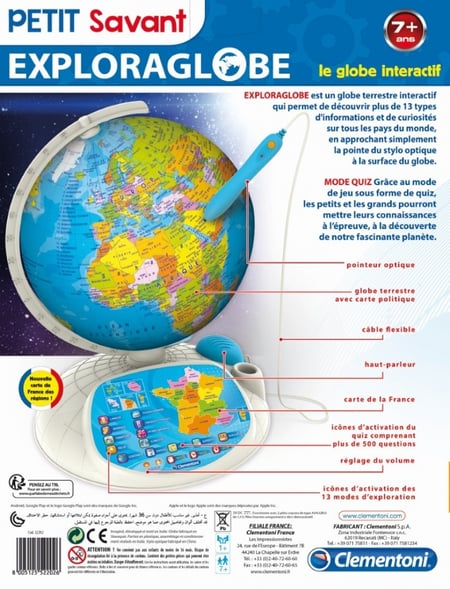 Globe interactif évolutif Exploraglobe Connect CLEMENTONI : la boîte à Prix  Carrefour