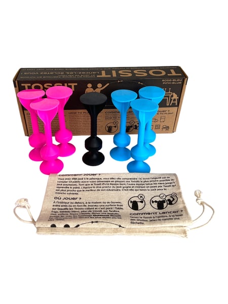 Tossit - Jeu de fléchettes ventouse - Rose-bleu